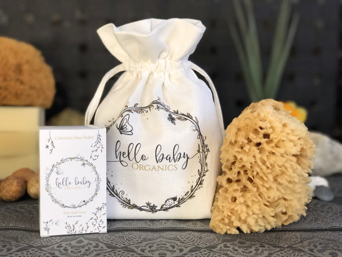 Organic calendula shea butter newborn baby toddler bath soap raw mediterranean wool sea sponge soft absorbent face gentle daily use 